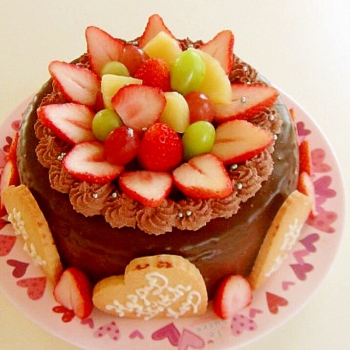 ★フルーツのチョコガナッシュケーキ★神天